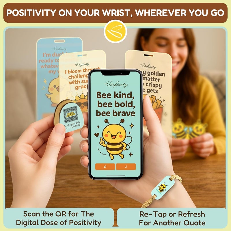 STOFINITY Emotional Support Bee Gifts For Women - Positive Gifts For Coworkers Friend, Daily Affirmation Cards For Women Men, Teacher Appreciation Gift For Christmas, Cute Bee Stuff For Birthday - Image 5